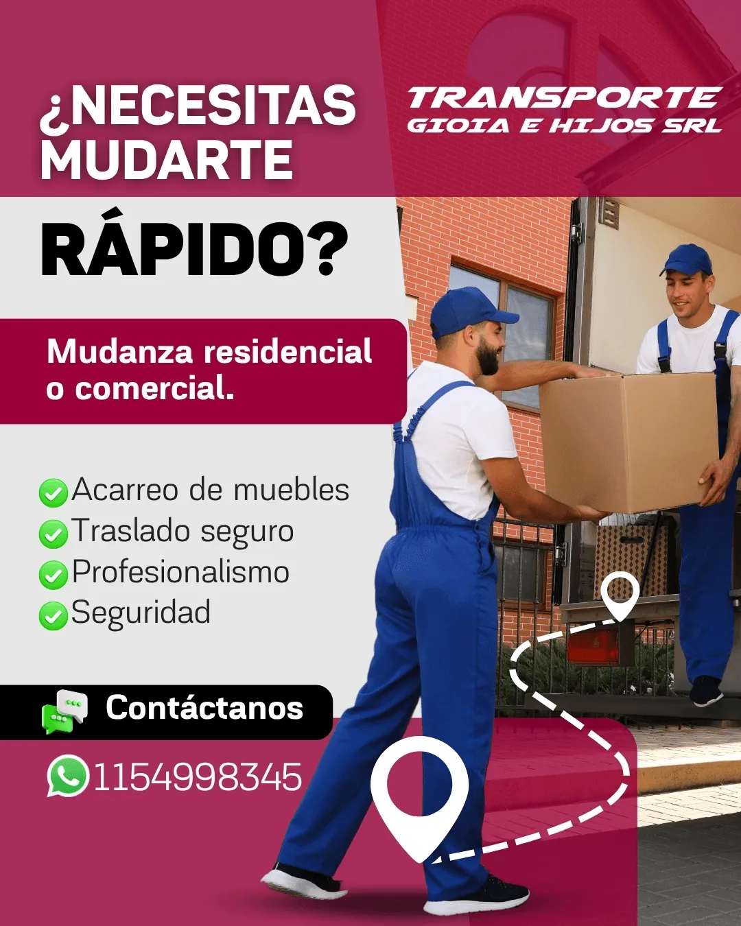 Equipo profesional realizando mudanza residencial y comercial